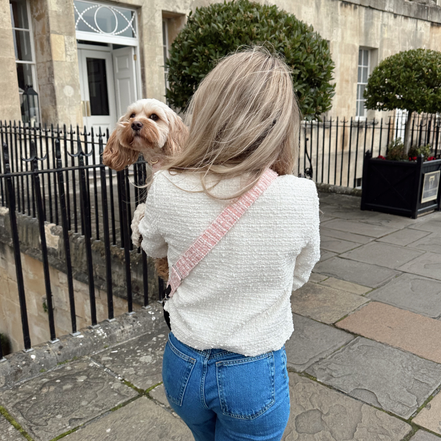 Textured Tweed Bag Strap - Pink