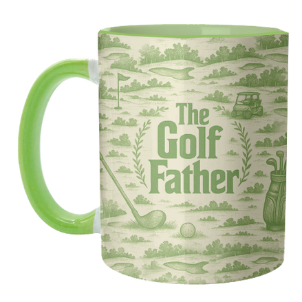 Mugs 'The Golf Father' by Lilly Rose: Mug Colour Inner & Handle 11oz - Green