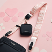 Textured Tweed Bag Strap - Pink