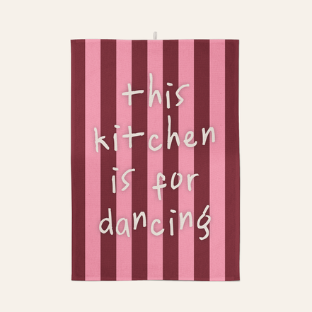 This Kitchen Is For Dancing | Tea Towel: Plum & Blush