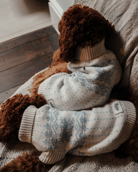Ice Blue | Après Ski Roll Neck Knit: S/M