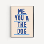 Me, You & The Dog Art Print: Pink & Red / A3 / Unframed