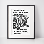 Rappers Delight Lyrics Print: A3