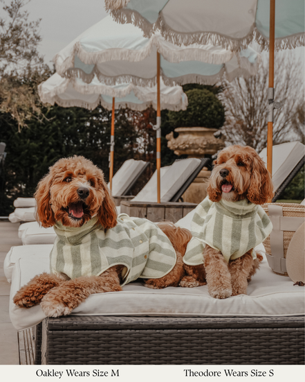 Matcha Stripe | The Cosy Cloak Drying Robe: M