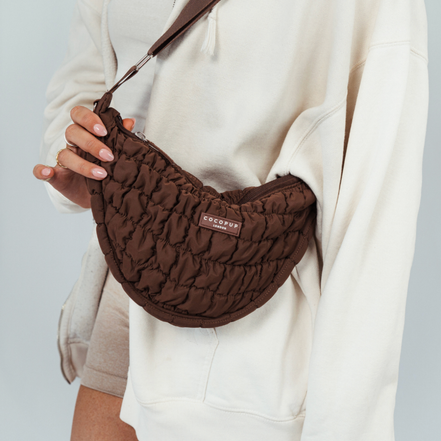 Crossbody Crescent Dog Walking Bags - Espresso