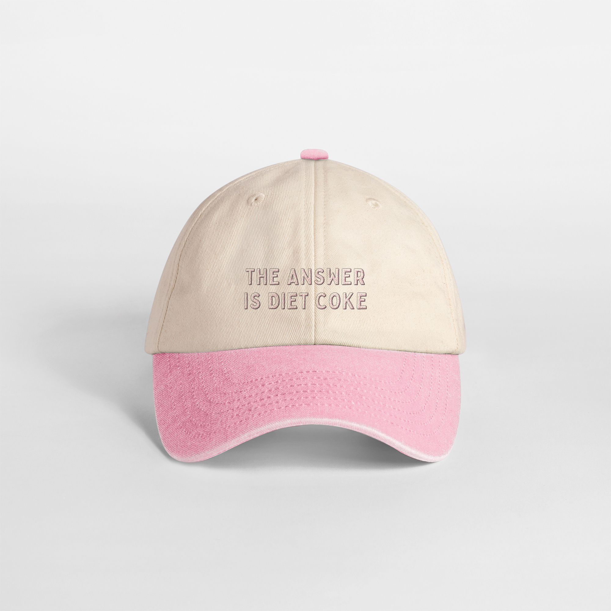 The Answer Is Diet Coke | Vintage Two Tone Cap: Vintage Sand