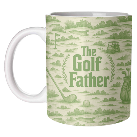 Mugs 'The Golf Father' by Lilly Rose: Mug Colour Inner & Handle 11oz - Green
