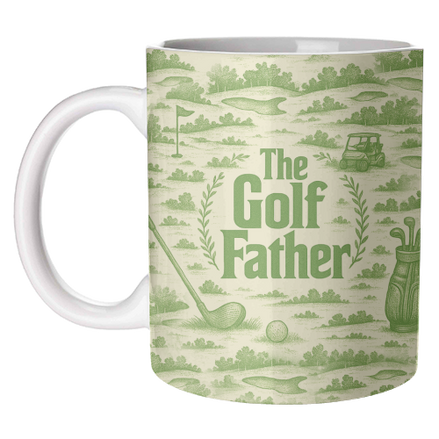 Mugs 'The Golf Father' by Lilly Rose: Mug Colour Inner & Handle 11oz - Green
