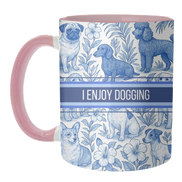 Mugs 'I Enjoy Dogging' by Lilly Rose: Mug Colour Inner & Handle 11oz - Blue