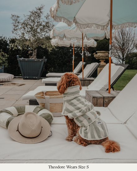 Matcha Stripe | The Cosy Cloak Drying Robe: M