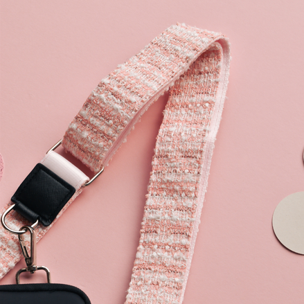 Textured Tweed Bag Strap - Pink