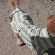 Matcha Stripe | The Cosy Cloak Drying Robe: S