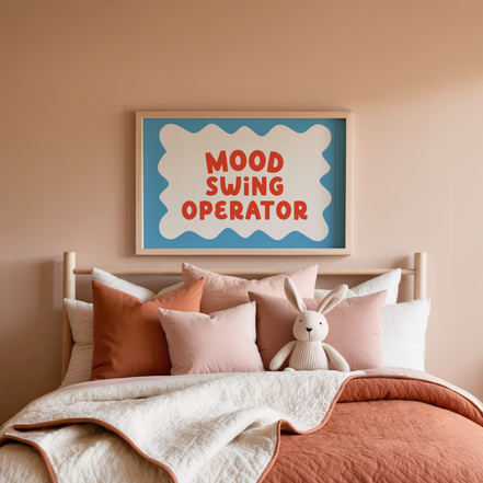 Mood Swing Operator | Denim, Lobster and Cream | Art Print: A3