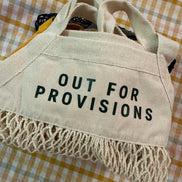 Mesh Grocery Shopper: Cream- dark green out for provisions / Regular