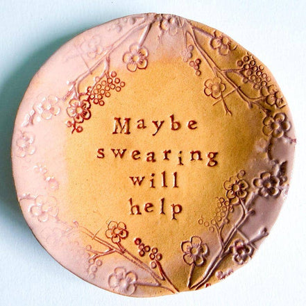 Maybe Swearing Will Help - little ceramic dish. Made in Wales. Free UK delivery: Sky Blue