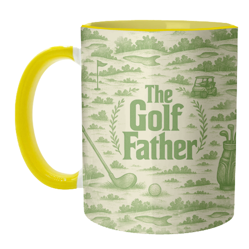 Mugs 'The Golf Father' by Lilly Rose: Mug Colour Inner & Handle 11oz - Green