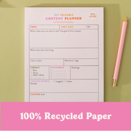 Social Media Content Planning Pad | A5 | Colourful