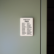 30 Ways To Say Fuck | Ceramic Magnet