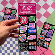 Sticker Pack 'Fuck off typography print'