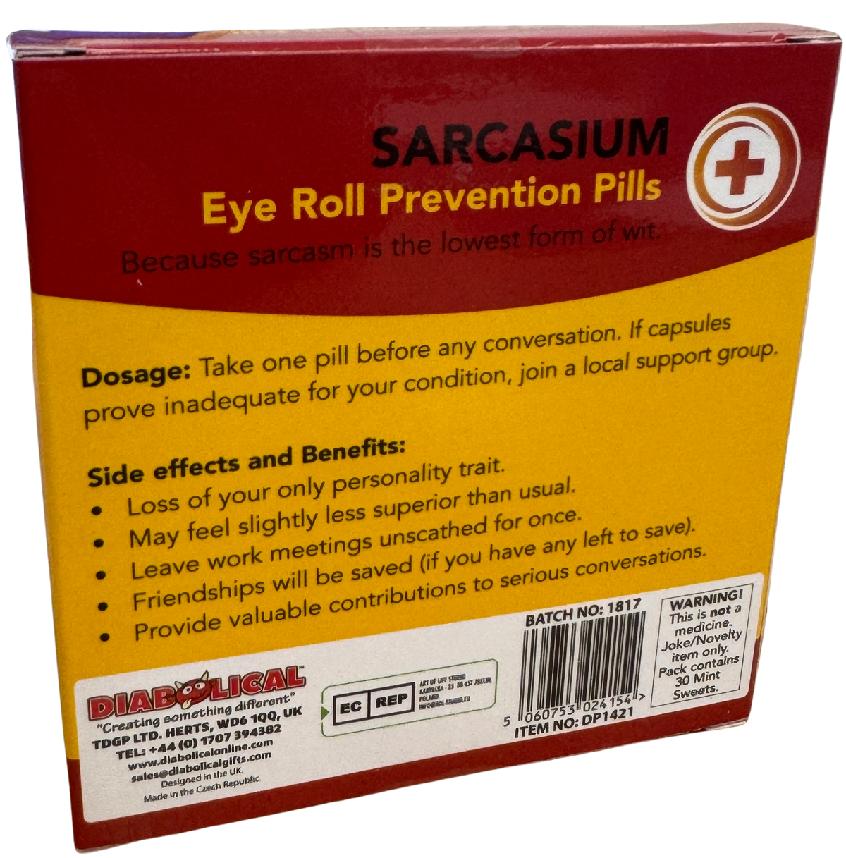 Sarcasium - Candy Mints, Funny Novelty Stocking Fillers