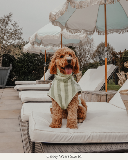 Matcha Stripe | The Cosy Cloak Drying Robe: S