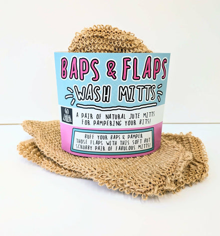 Baps & Flaps Mitts - Natural Jute Bath Mitts