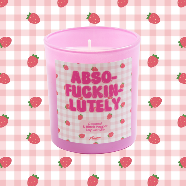 Coconut & Black Pepper Absofuckinlutely Pink Strawberry Candle