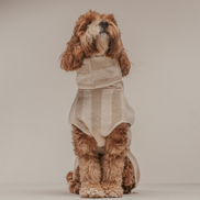 Hazelnut Stripe | The Cosy Cloak Drying Robe: XS