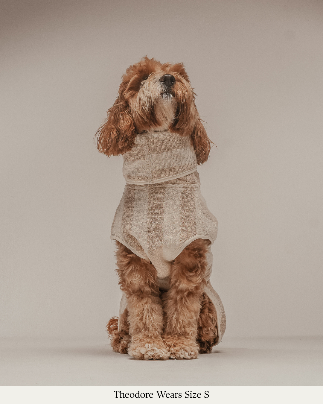Hazelnut Stripe | The Cosy Cloak Drying Robe: L