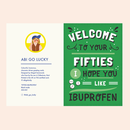 FIFTIES IBUPROFEN - FUNNY BIRTHDAY CARD