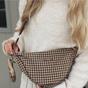 Crossbody Crescent Dog Walking Bag - Cotswolds Check