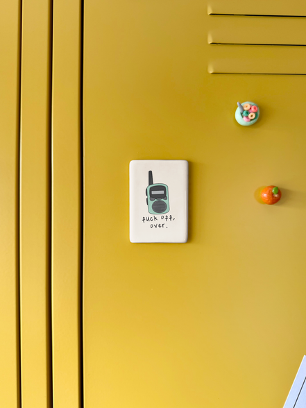 Fuck Off Over | Ceramic Magnet: Cream