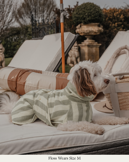 Matcha Stripe | The Cosy Cloak Drying Robe: S
