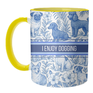 Mugs 'I Enjoy Dogging' by Lilly Rose: Mug Colour Inner & Handle 11oz - Blue