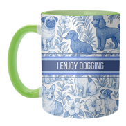 Mugs 'I Enjoy Dogging' by Lilly Rose: Mug Colour Inner & Handle 11oz - Blue