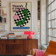 There's A Reason Why Art Print: Green/Pink/Blue / A3