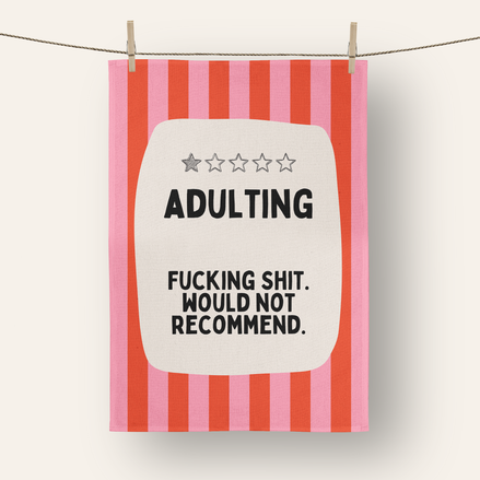 Adulting | Tea Towel: Red & Watermelon