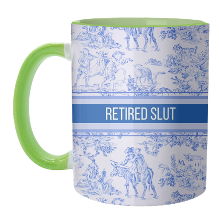 Mugs 'Retired Slut' by Lilly Rose: Mug Colour Inner & Handle 11oz - Black