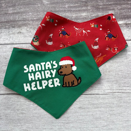 Christmas Bandana- Santa’s Hairy Helper Bandana