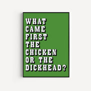 What Came First? Funny Lyric Print: Red&Pink / A3