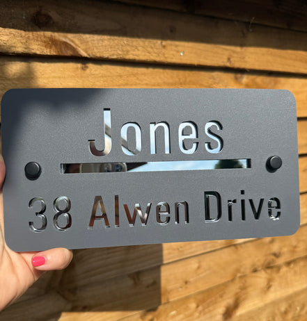 Personalised Acrylic House Sign - Surname & Road Name