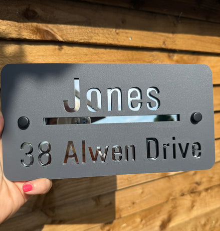 Personalised Acrylic House Sign - Surname & Road Name