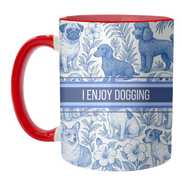 Mugs 'I Enjoy Dogging' by Lilly Rose: Mug Colour Inner & Handle 11oz - Blue