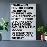 Rappers Delight Lyrics Print: A3