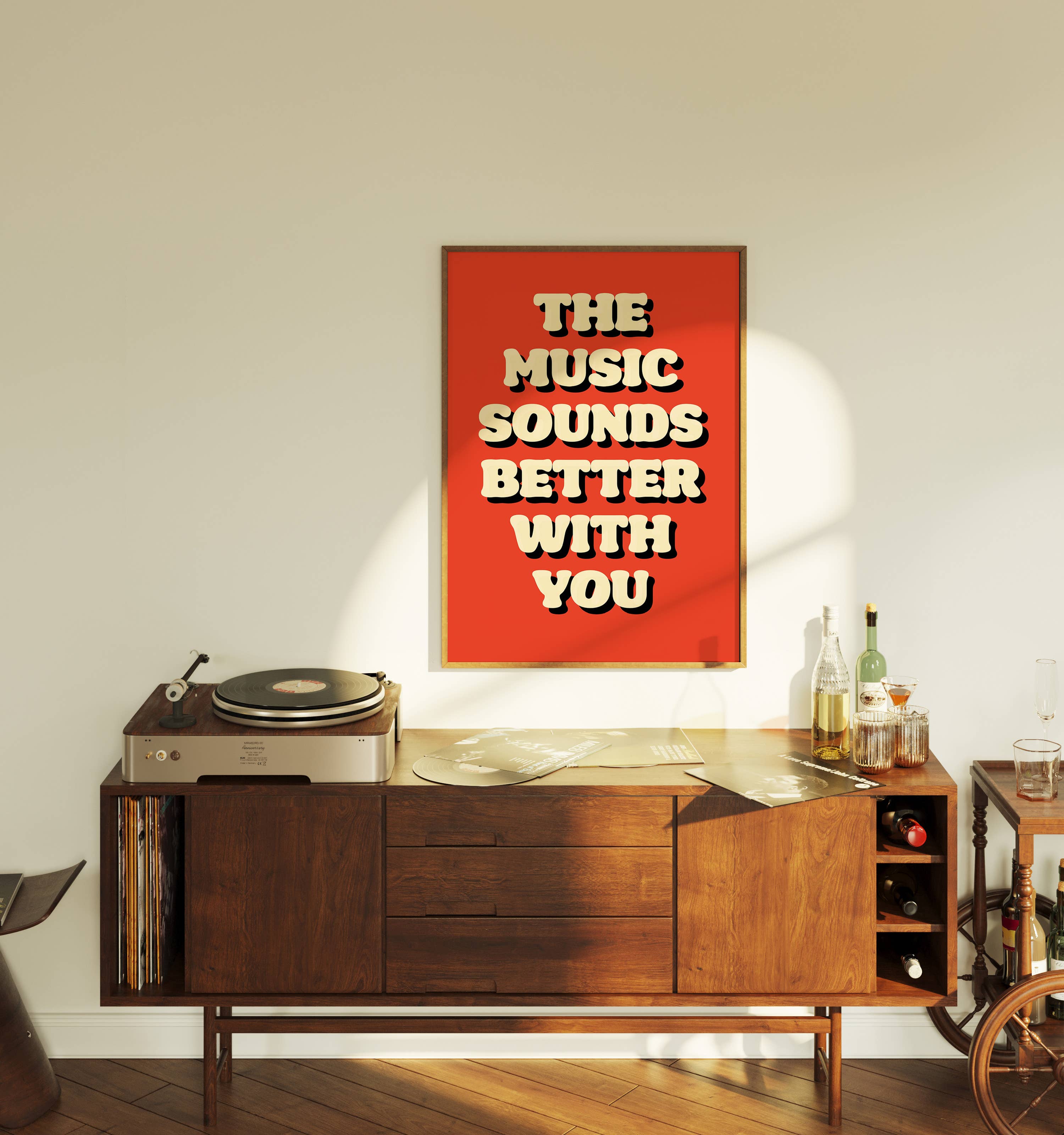 The Music Sounds Better With You Print: Multi with Blue / A3