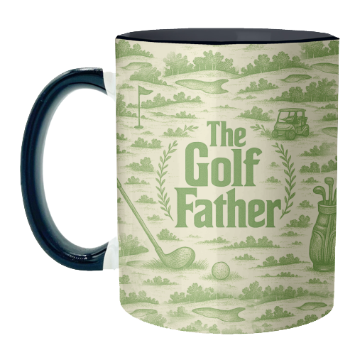 Mugs 'The Golf Father' by Lilly Rose: Mug Colour Inner & Handle 11oz - Green