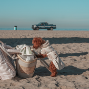 Hazelnut Stripe | The Cosy Cloak Drying Robe: XS