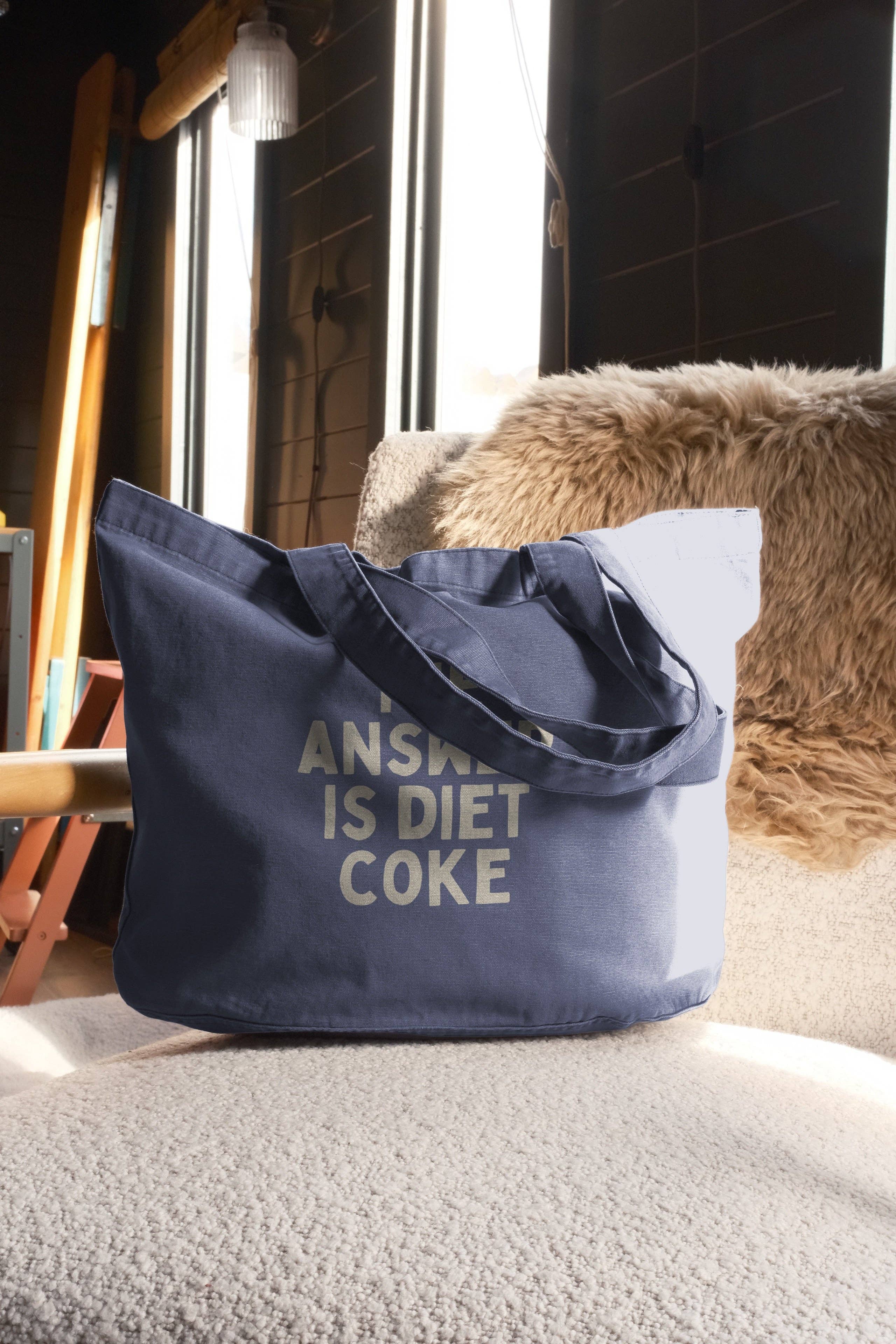 The Answer Is Diet Coke | Tote Bag: Vintage Denim