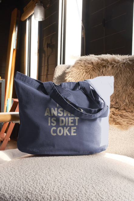 The Answer Is Diet Coke | Tote Bag: Vintage Denim
