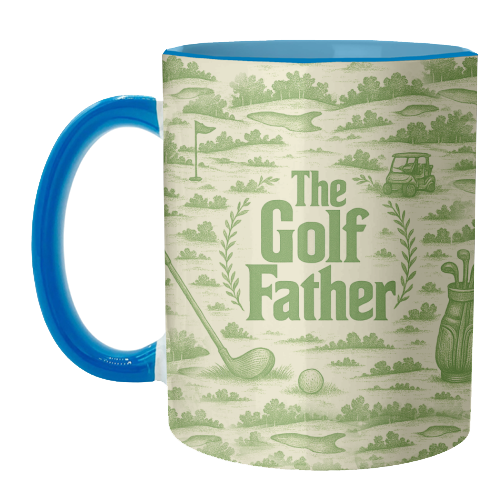 Mugs 'The Golf Father' by Lilly Rose: Mug Colour Inner & Handle 11oz - Green
